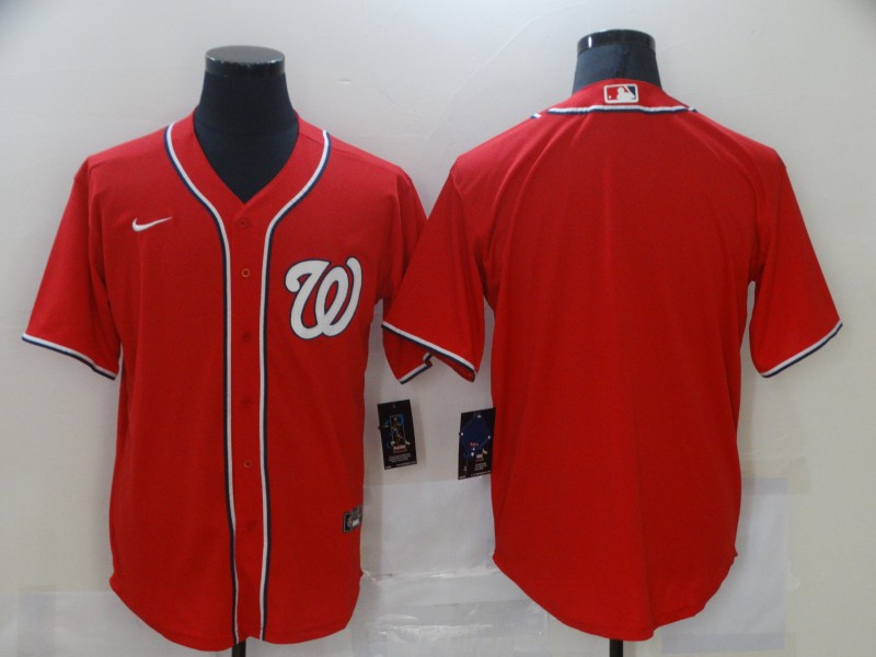 Men's Washington Nationals Red Alternate Blank Jersey
